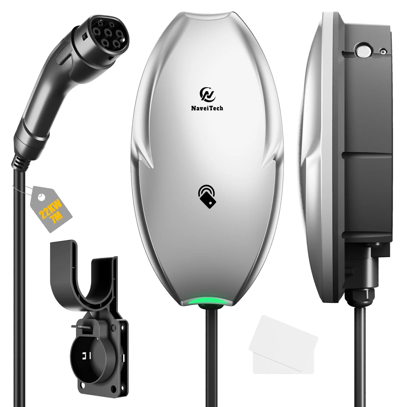 Product illustration with mounting hardware and RFID cards