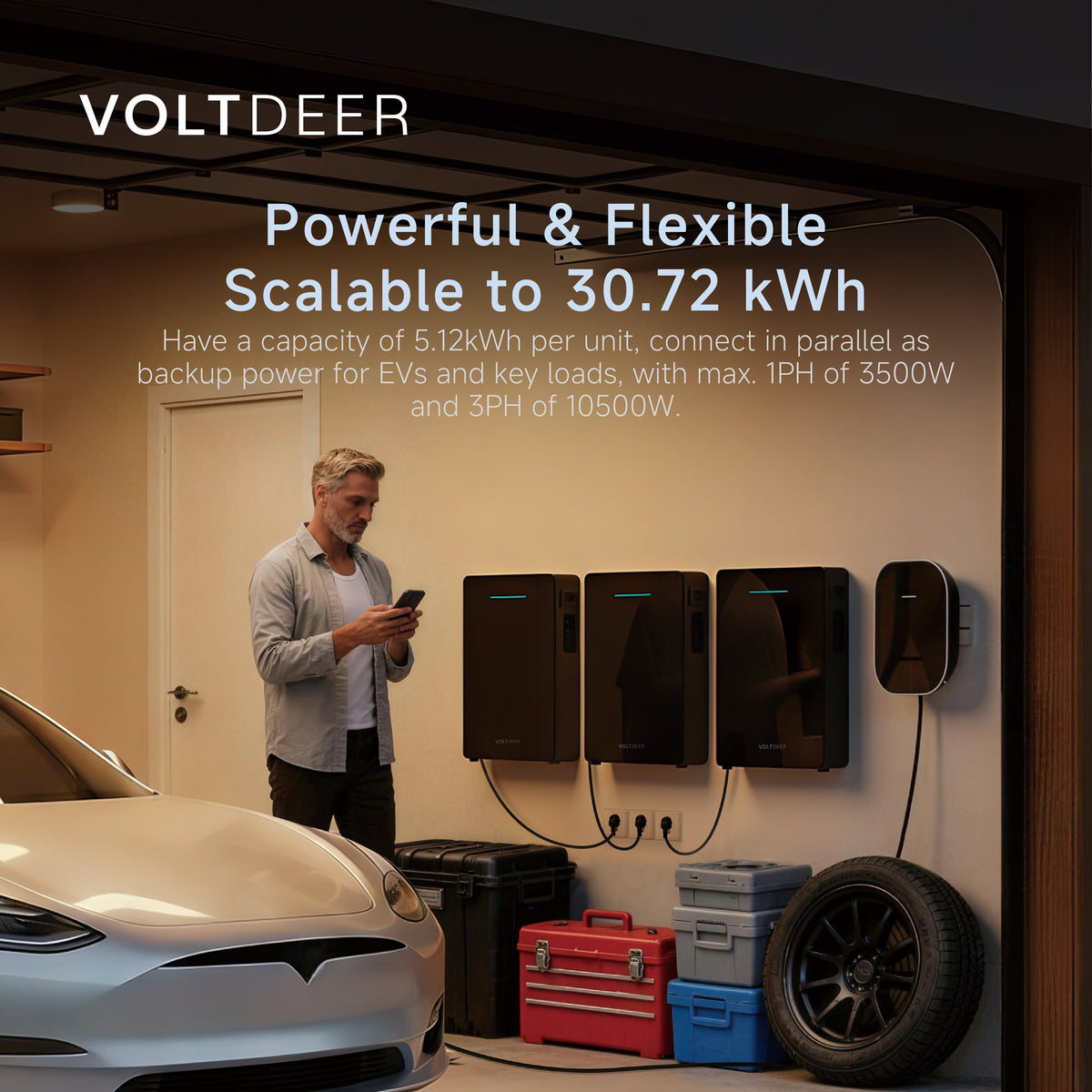 Voltdeer SR5000 AC Pro | 2.5kW, 5.12kWh | Pylontech LiFePO₄ met noodstroom